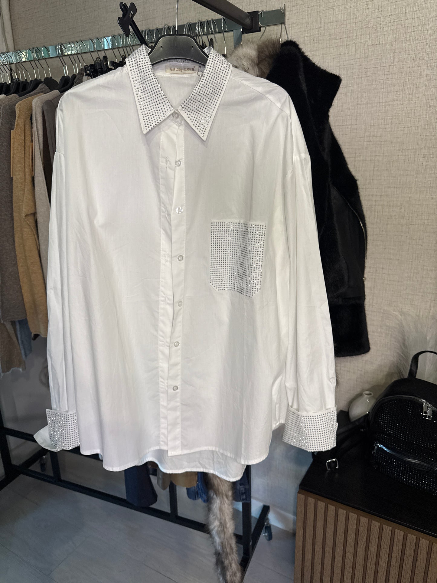 Camisa oversize cristales