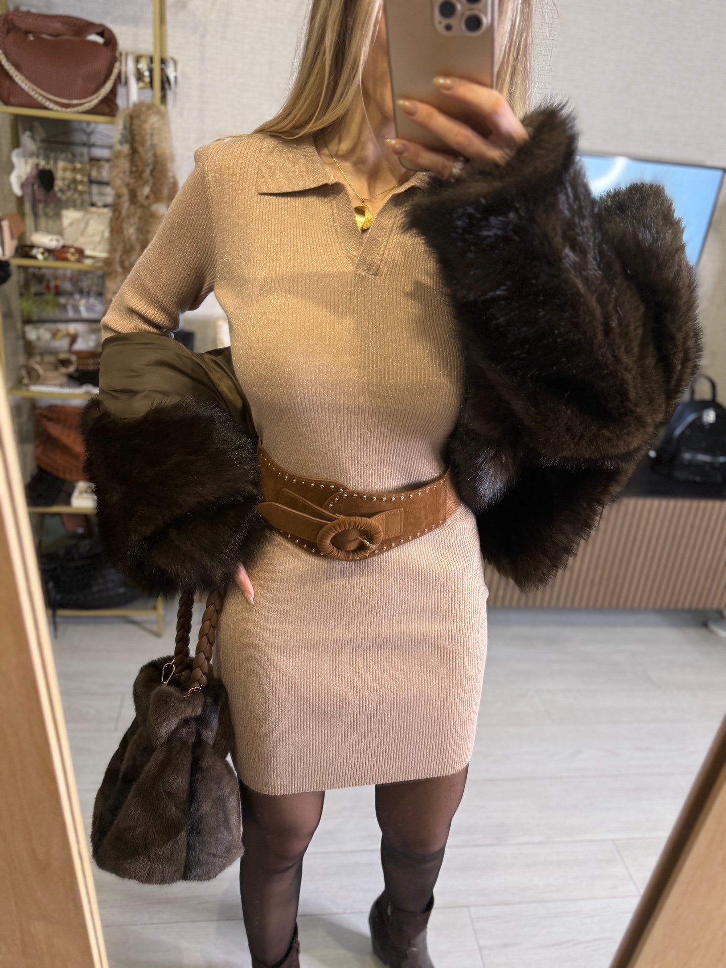 Vestido punto metalizado