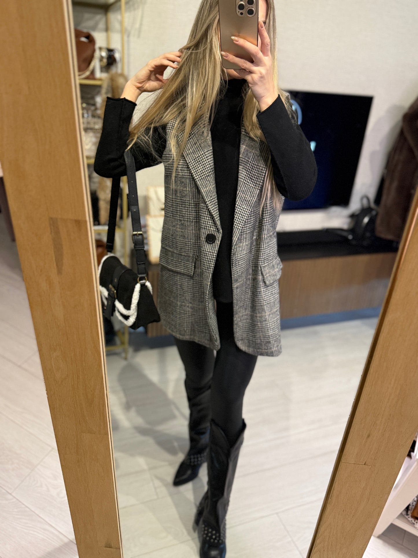 Chaleco cuadros Vichy