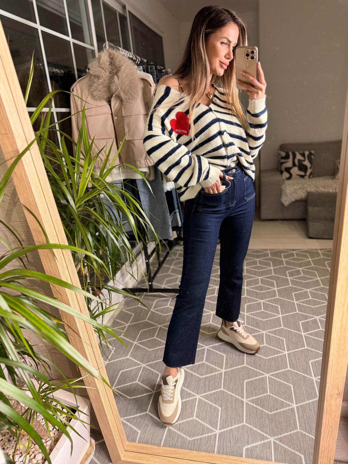 Jeans Comfort Crop Marino