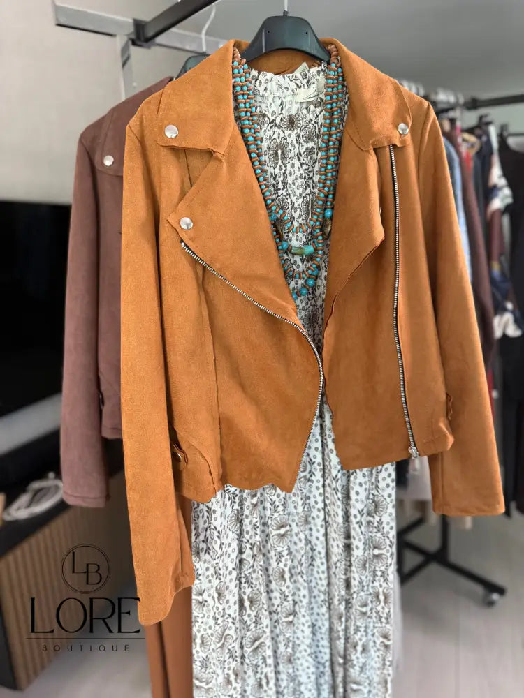 Chaqueta efecto ante Camel