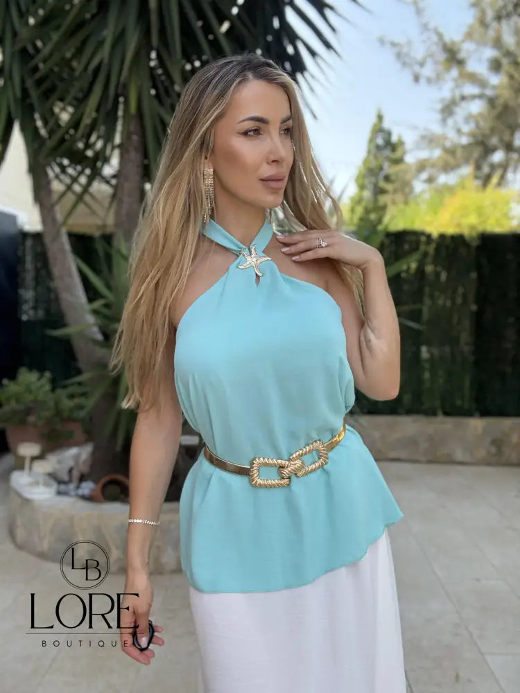 Top Estrella Talla única / Turquesa