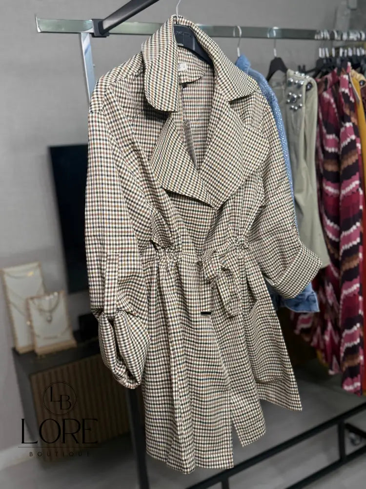 Trench cuadros Talla única