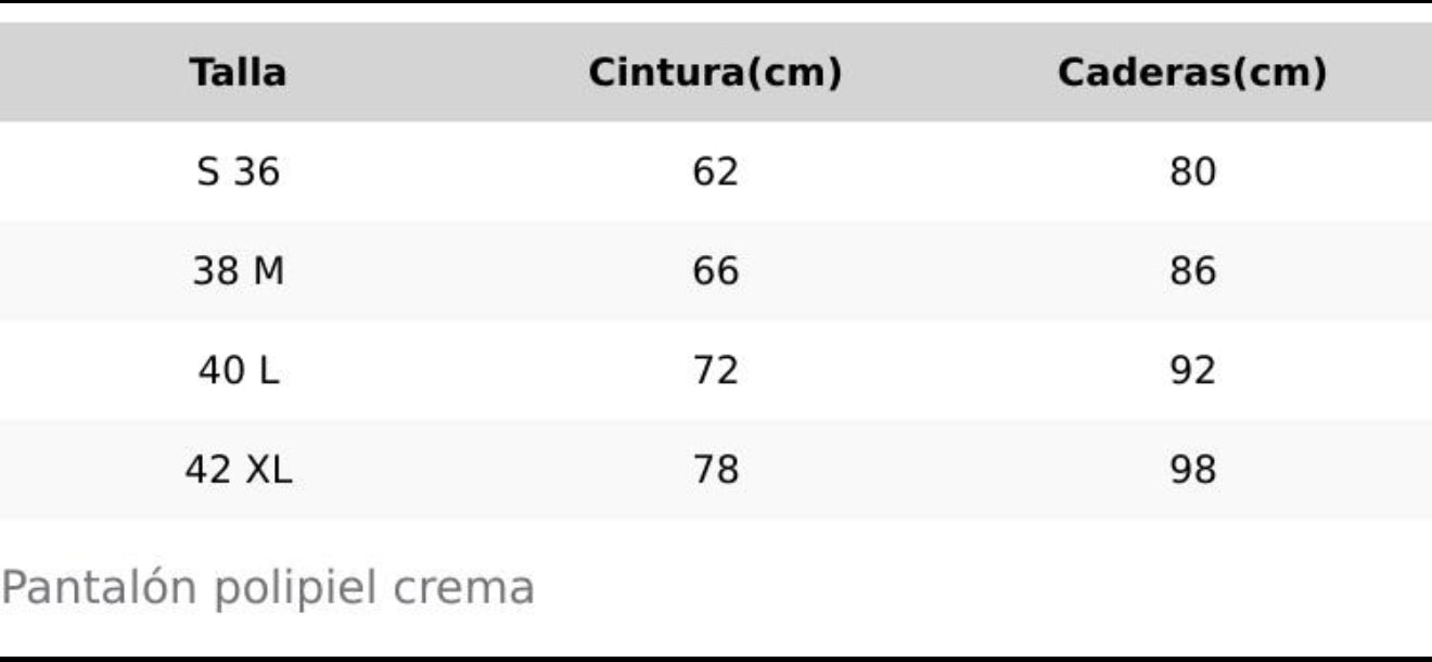 Pantalón polipiel push up crema