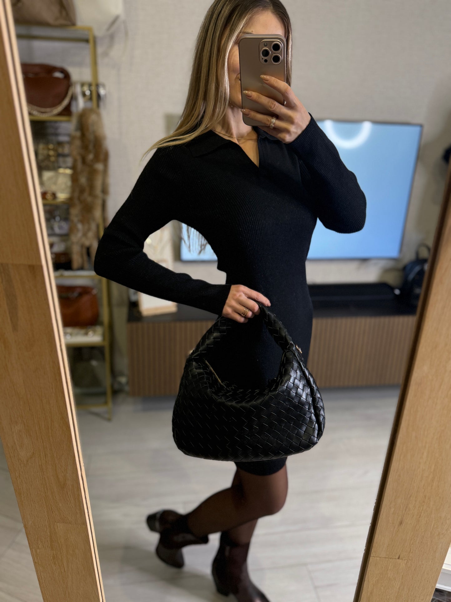 Vestido punto metalizado