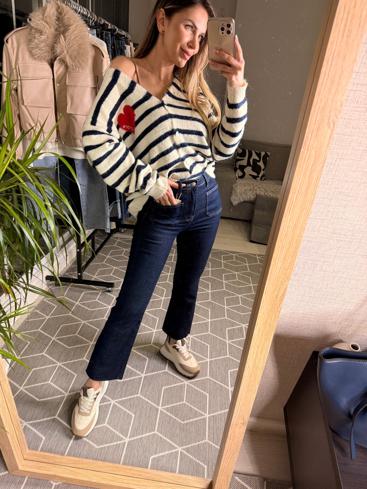 Jeans Comfort Crop Marino