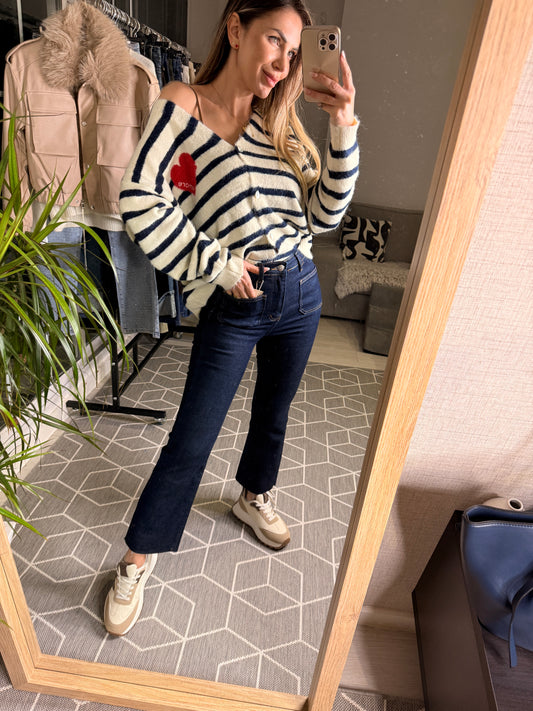 Jeans Comfort Crop Marino