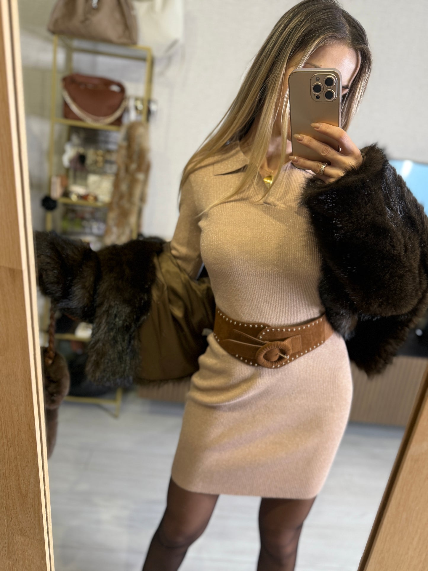 Vestido punto metalizado