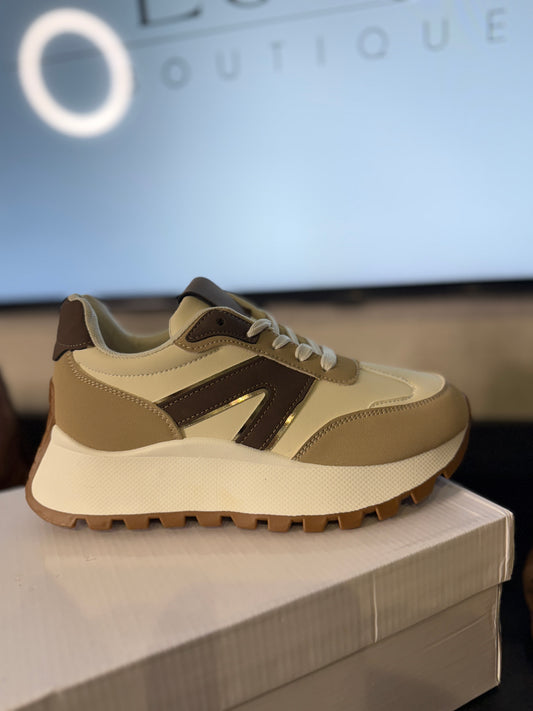 Zapatillas con plataforma Taupe