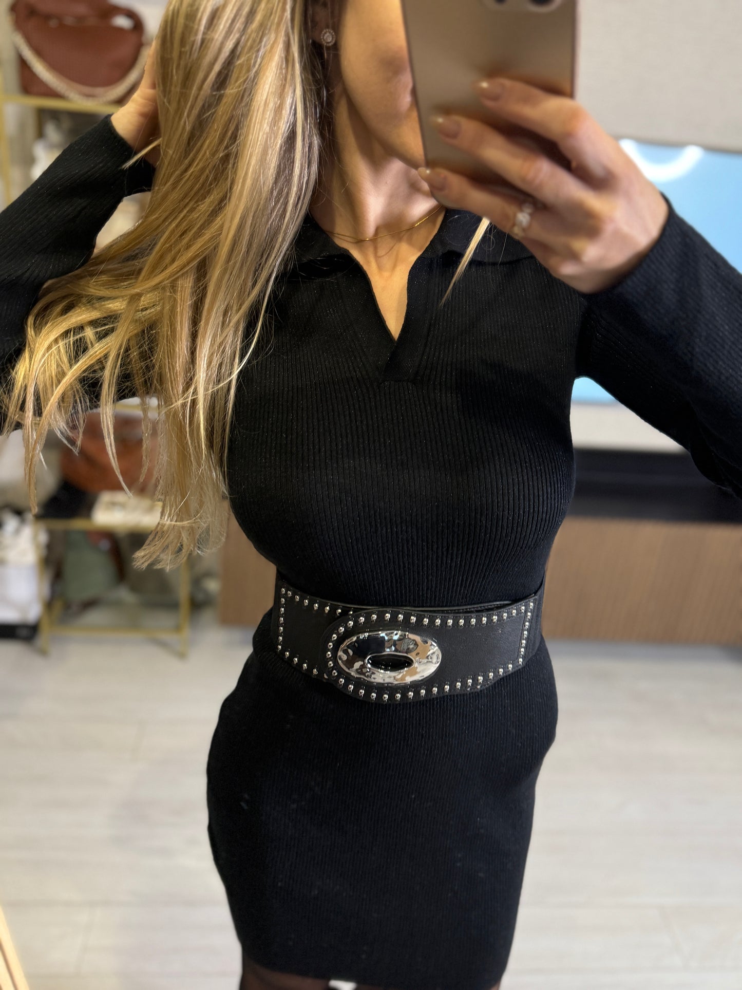 Vestido punto metalizado