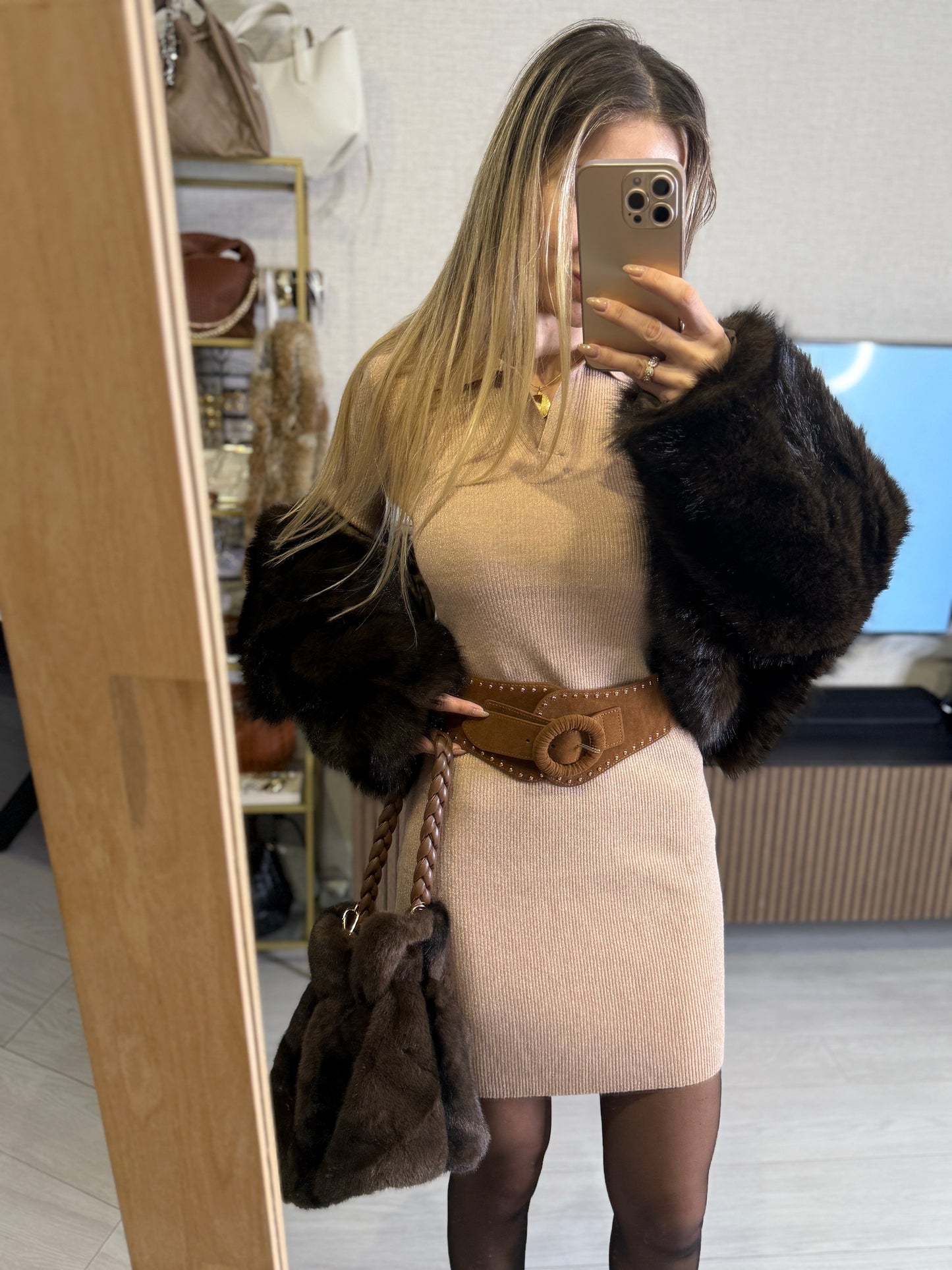 Vestido punto metalizado