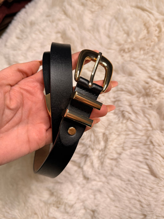 Cinturon cuero 100% dorado