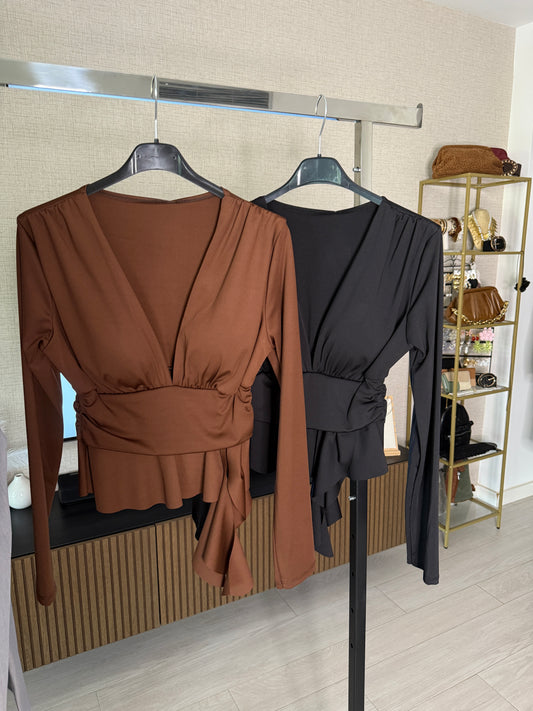 Blusa lycra escote V