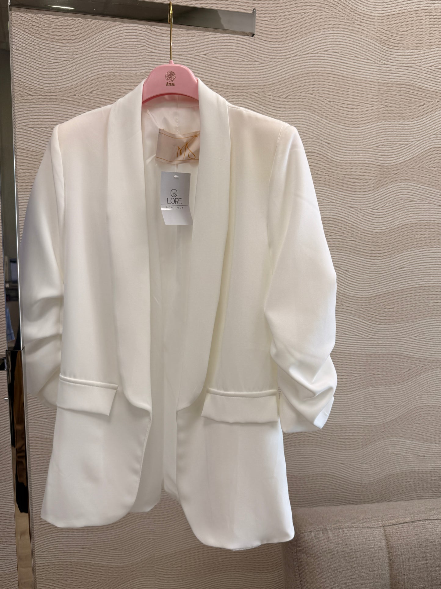 Blazer manga fruncida entallado