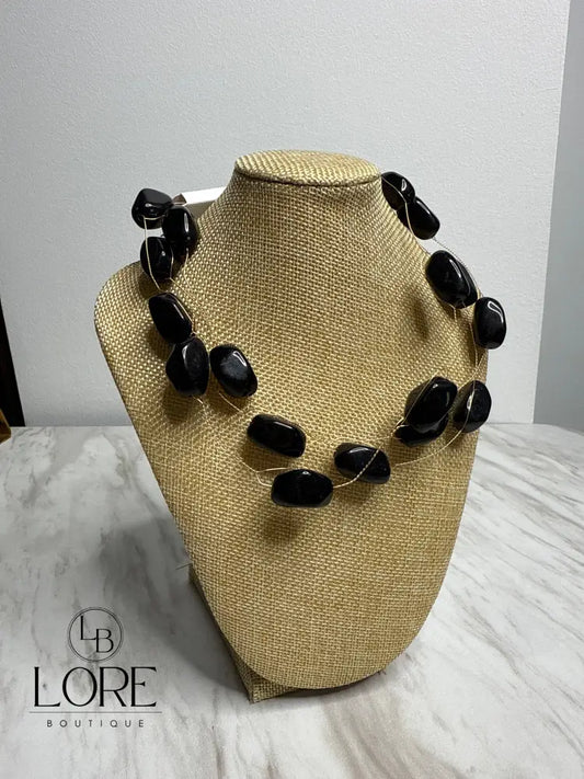Collar perlas Negro
