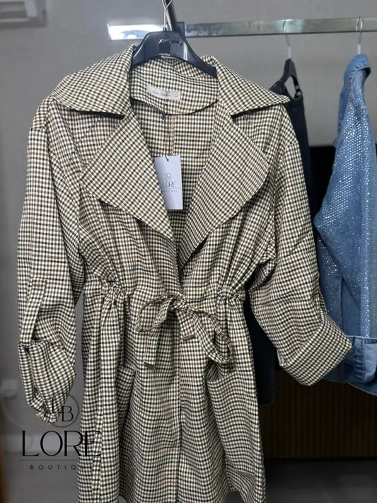 Trench cuadros Talla única